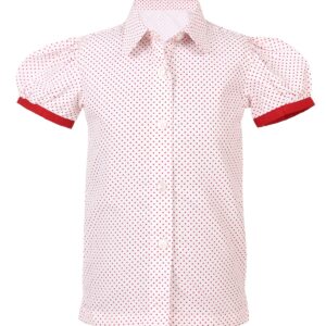 CHRIST ACADEMY KG Girls White Dotted Shirts