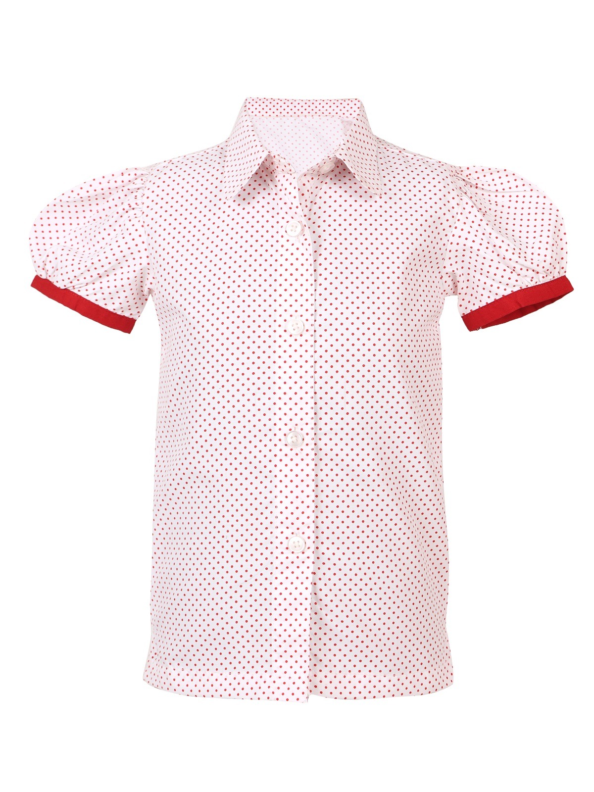 CHRIST ACADEMY KG Girls White Dotted Shirts