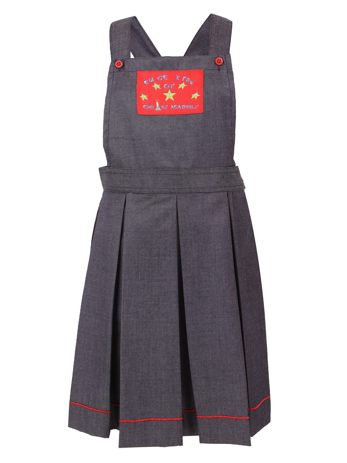 CHRIST ACADEMY KG Girls Denim Pinofer